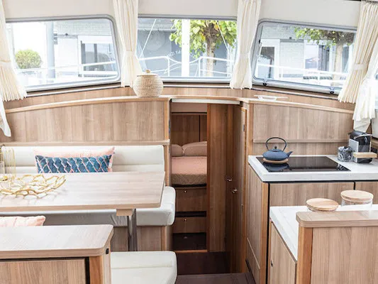 Galley of La Barrique, a Linssen Grand Sturdy 40.0 AC motorboat at Le Landeron, Switzerland