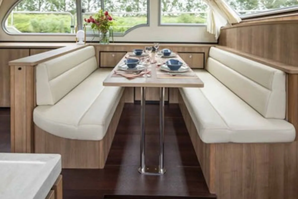 Salon of La Barrique, a Linssen Grand Sturdy 40.0 AC motorboat at Le Landeron, Switzerland