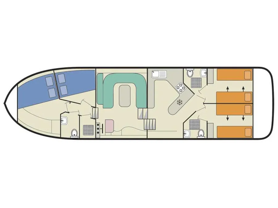 Floor plan of Magnifique, a Cygnet Magnifique motorboat at Migennes, France