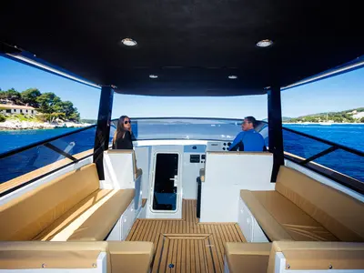 Colnago 38, a Colnago 38 motor yacht at Hvar town, Croatia