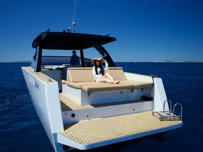 Colnago 38, a Colnago 38 motor yacht at Hvar town, Croatia