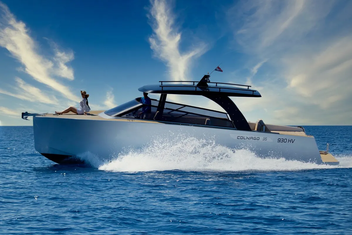 Colnago 38, a Colnago 38 motor yacht at Hvar town, Croatia