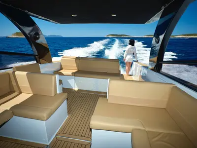 Colnago 38, a Colnago 38 motor yacht at Hvar town, Croatia