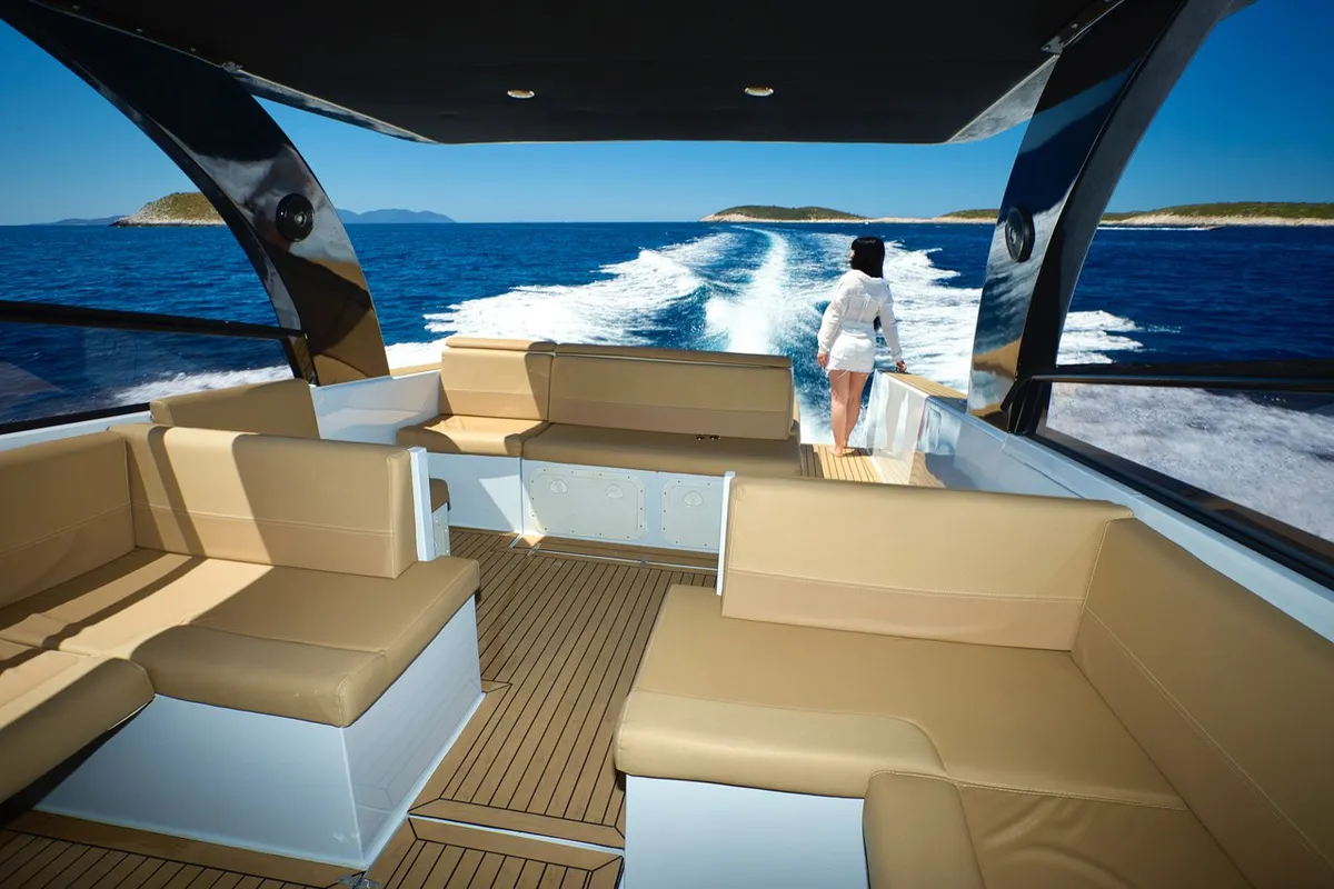 Colnago 38, a Colnago 38 motor yacht at Hvar town, Croatia