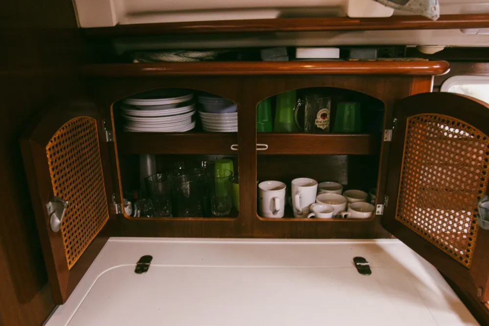 Galley of Kleio, a Beneteau Oceanis 381 sailboat at Volos, Greece