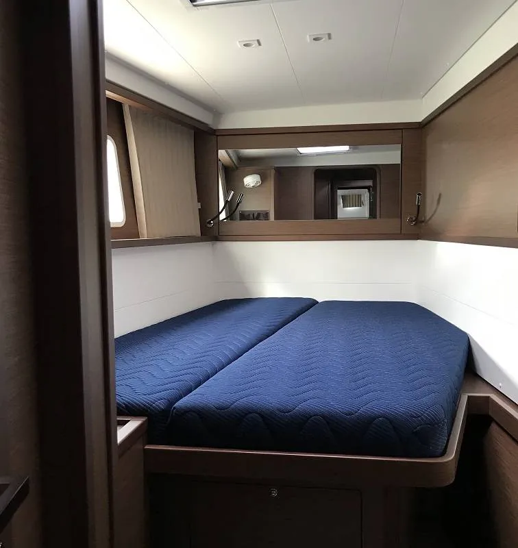 Cabin on Arome, a Lagoon 450 S catamaran at Roche Caiman, Seychelles