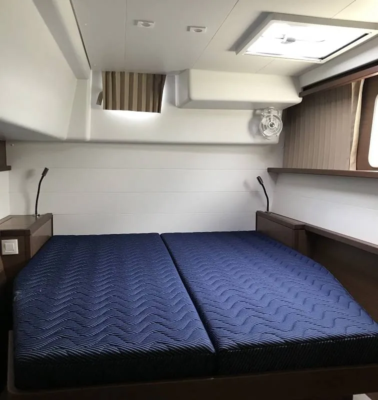 Cabin on Arome, a Lagoon 450 S catamaran at Roche Caiman, Seychelles