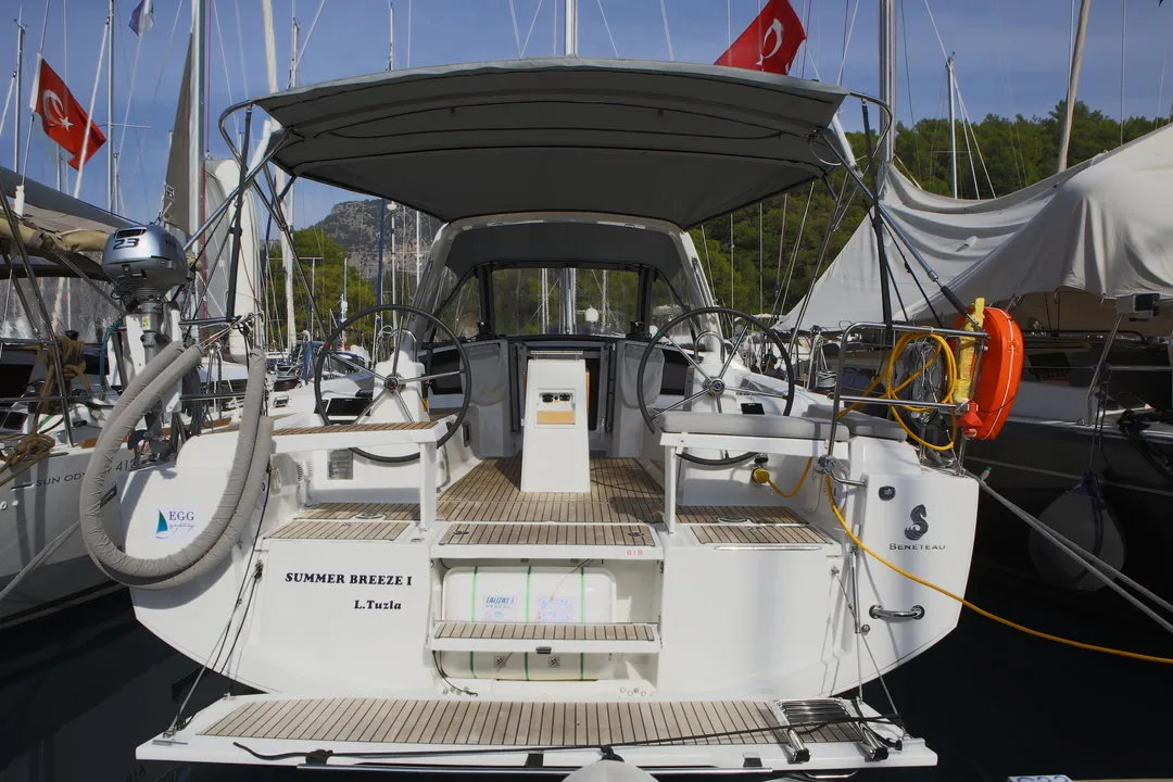 Exterior view of Summer Breeze 1, a Beneteau Oceanis 38.1 sailboat at Marmaris, Turkey
