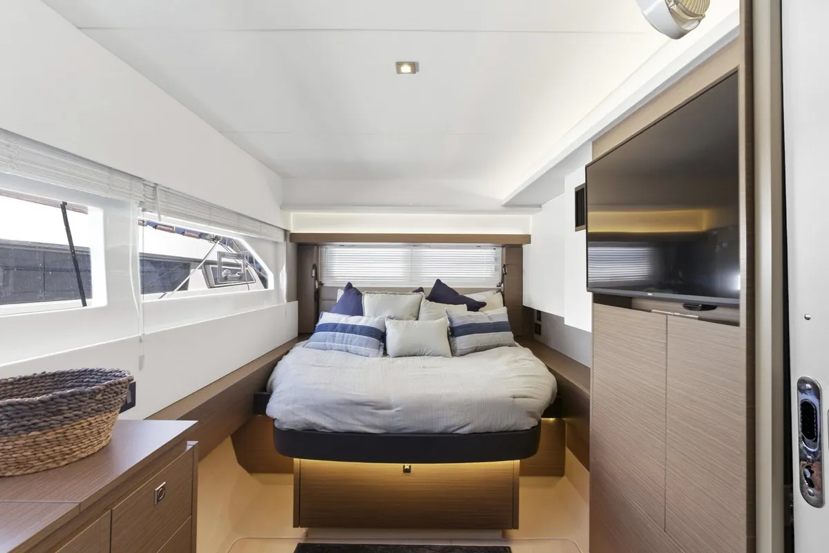 Cabin on Nauti Cat, a Leopard 53 - OW catamaran at Central Abaco, Bahamas