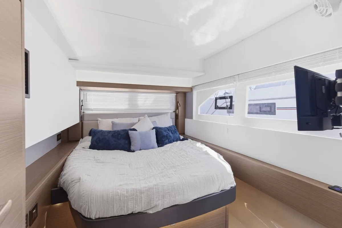 Cabin on Nauti Cat, a Leopard 53 - OW catamaran at Central Abaco, Bahamas