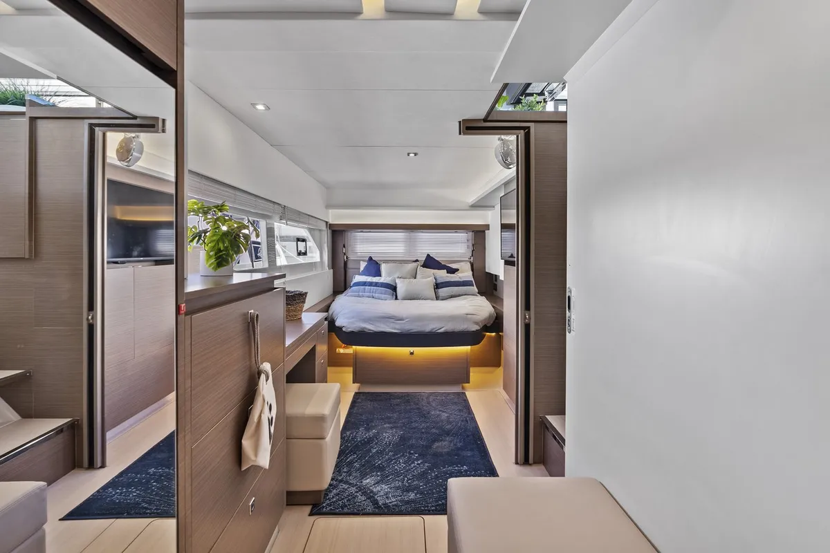 Cabin on Nauti Cat, a Leopard 53 - OW catamaran at Central Abaco, Bahamas