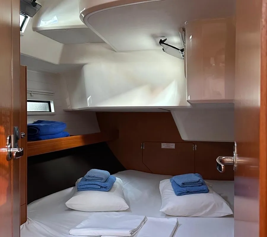 Cabin on Mango, a Bavaria Cruiser 51 sailboat at Fethiye, Turkey