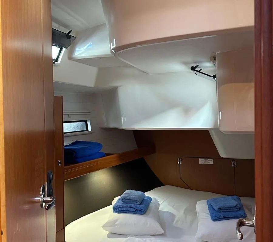 Cabin on Mango, a Bavaria Cruiser 51 sailboat at Fethiye, Turkey