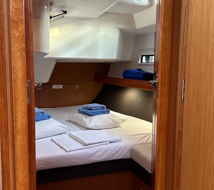 Cabin on Mango, a Bavaria Cruiser 51 sailboat at Fethiye, Turkey