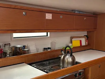 Galley of Mango, a Bavaria Cruiser 51 sailboat at Fethiye, Turkey