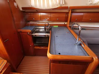 Galley of Altair, a Bavaria 36 sailboat at Fethiye, Turkey