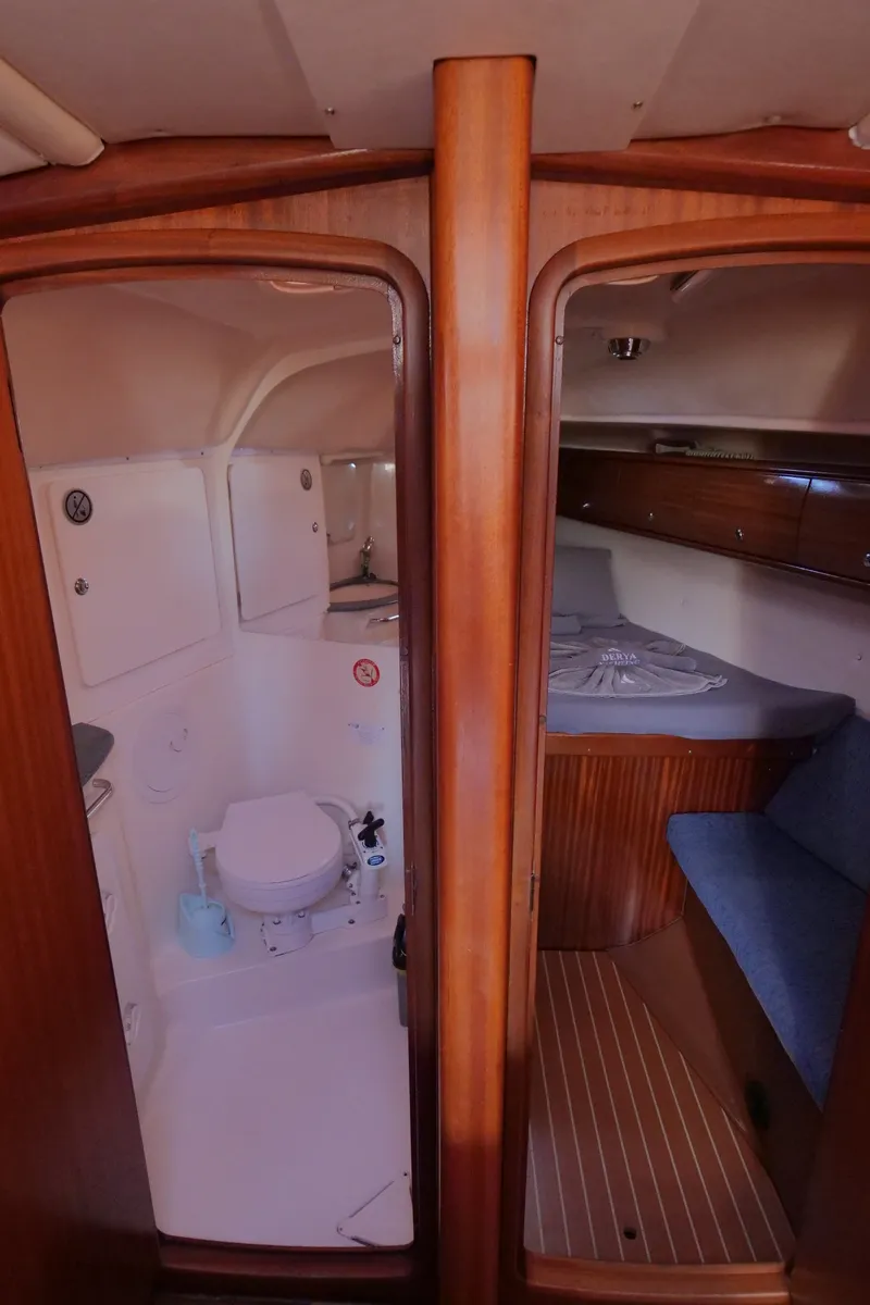 Head on Altair, a Bavaria 36 sailboat at Fethiye, Turkey