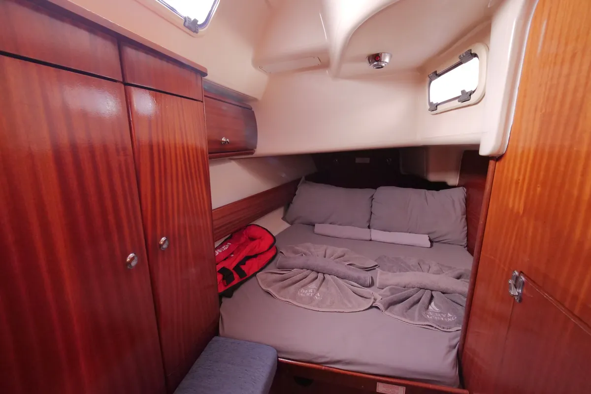 Cabin on Altair, a Bavaria 36 sailboat at Fethiye, Turkey