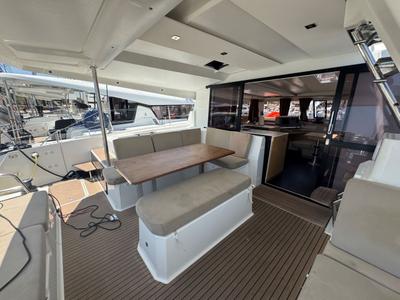 Galley of Rosual Mar 467/2025, a Fountaine Pajot Astrea 42 Quatuor catamaran at Palma de Mallorca, Spain