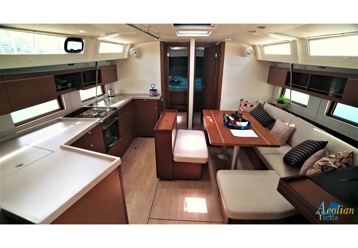 Galley of Aeolian Melody, a Beneteau Oceanis 46.1 sailboat at Preveza, Greece
