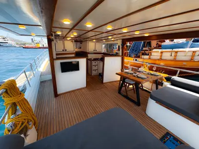 Salon of AYKEN, a Custom Made Ayken motor yacht at Bakırköy, Turkey