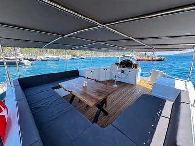 Cockpit of AYKEN, a Custom Made Ayken motor yacht at Bakırköy, Turkey