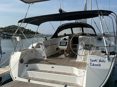 Cockpit of Sveti Ante, a Bavaria Cruiser 51 sailboat at Općina Sukošan, Croatia