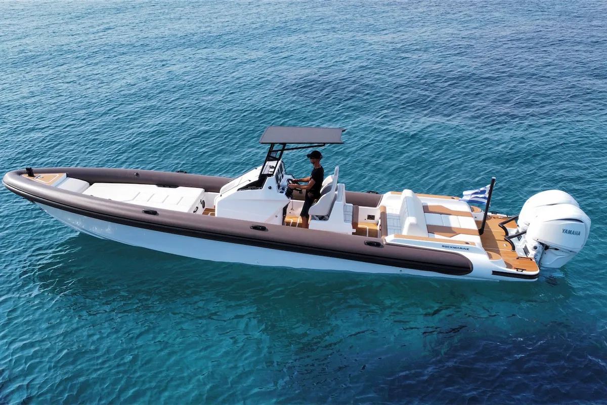 Exterior view of AELIA, a Gulet Rock Marine 36 motorboat at Kalamata, Greece