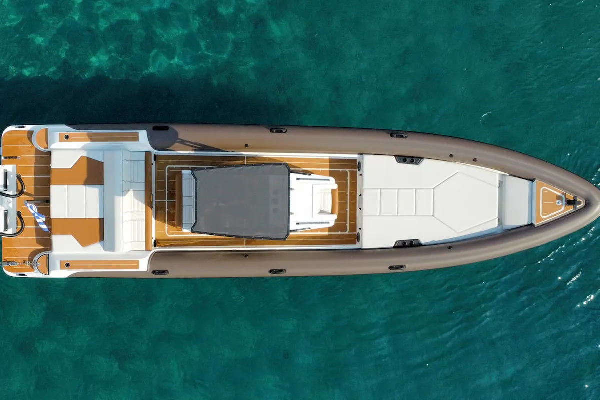 Exterior view of AELIA, a Gulet Rock Marine 36 motorboat at Kalamata, Greece