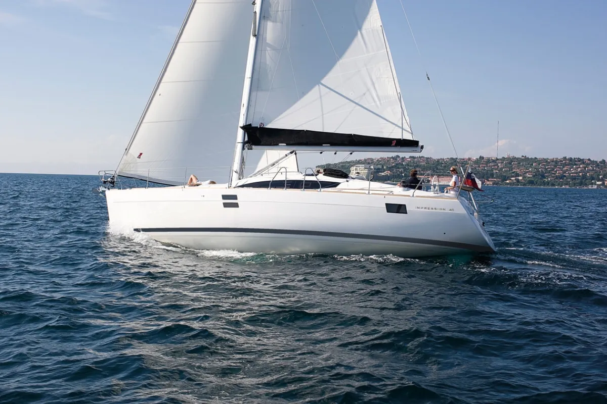 Shamal, a Elan Impression 40 sailboat at Punat, Croatia