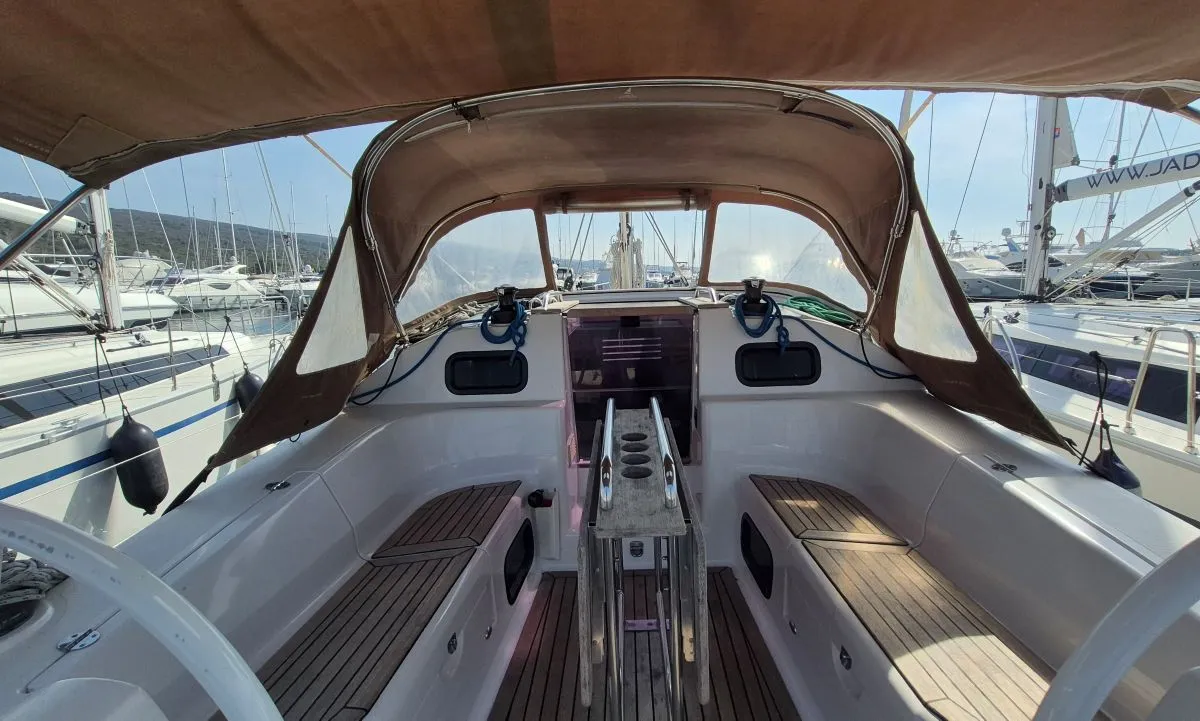 Shamal, a Elan Impression 40 sailboat at Punat, Croatia