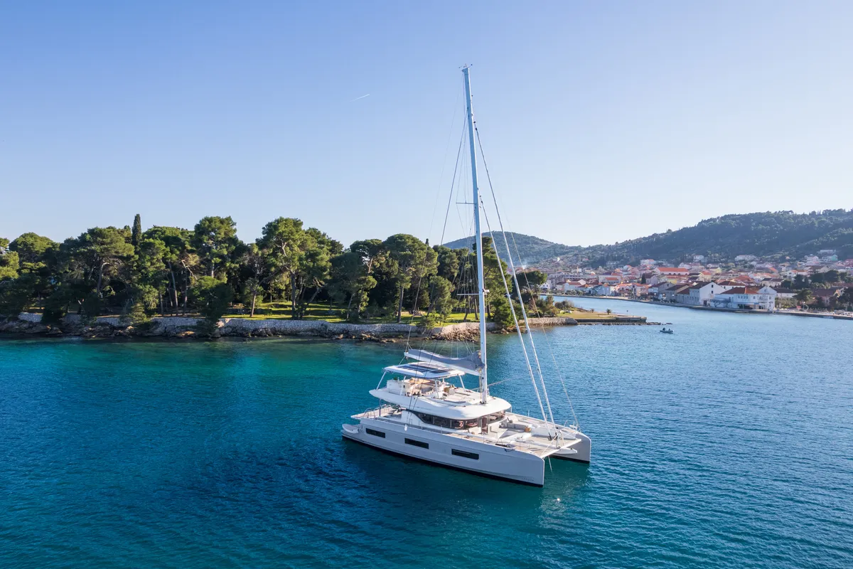 Exterior view of DIAMOND DIVA, a Lagoon 60 catamaran at Split, Croatia