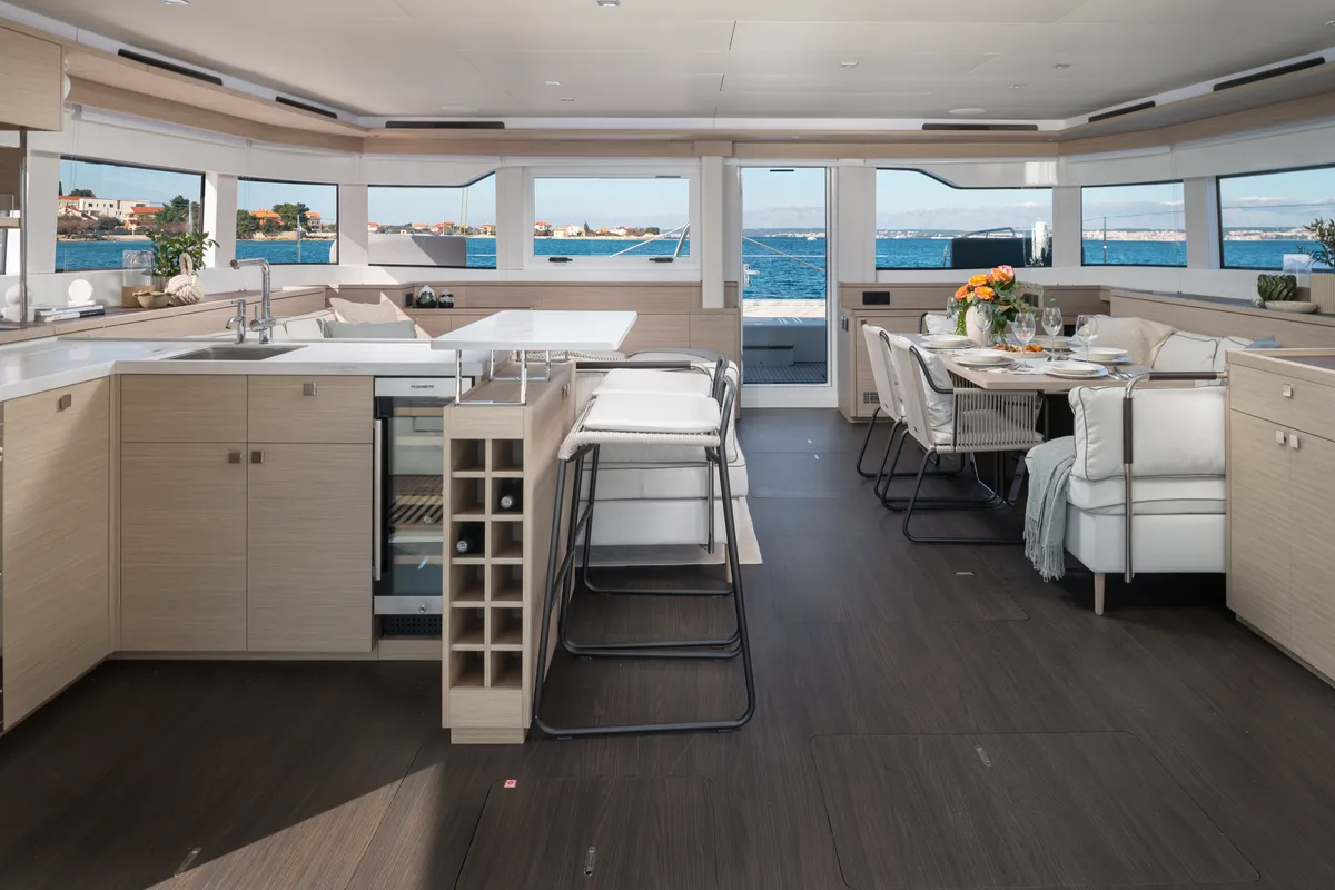 Galley of DIAMOND DIVA, a Lagoon 60 catamaran at Split, Croatia