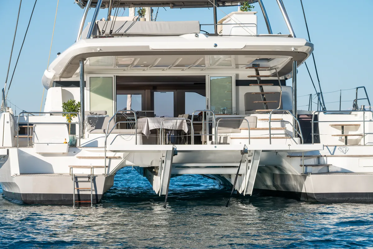 Exterior view of DIAMOND DIVA, a Lagoon 60 catamaran at Split, Croatia