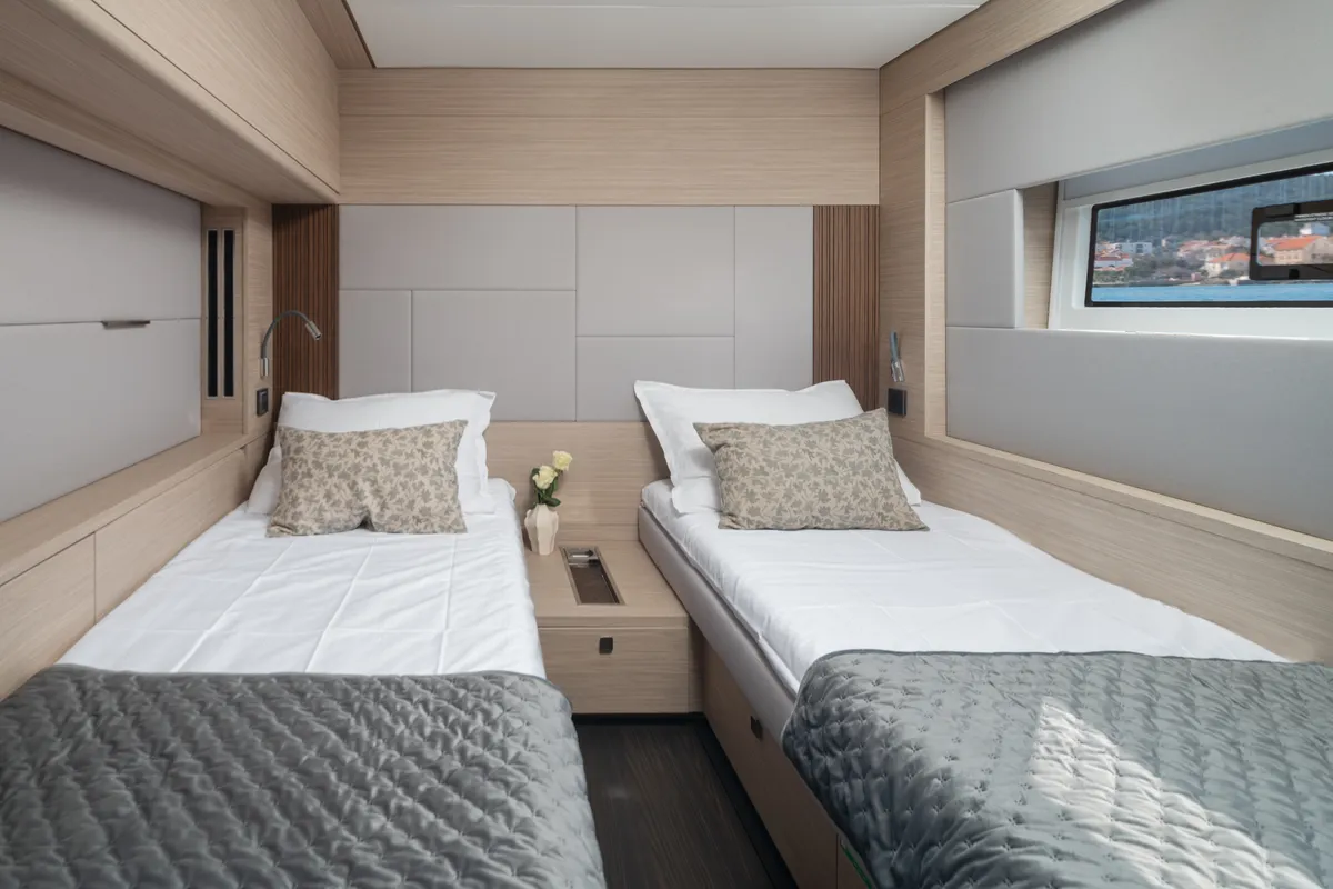 Cabin on DIAMOND DIVA, a Lagoon 60 catamaran at Split, Croatia