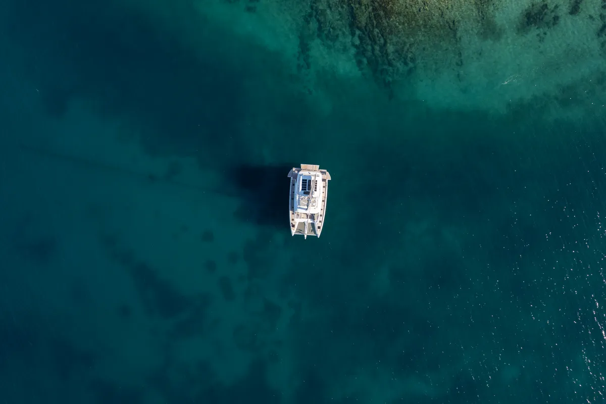 Exterior view of DIAMOND DIVA, a Lagoon 60 catamaran at Split, Croatia