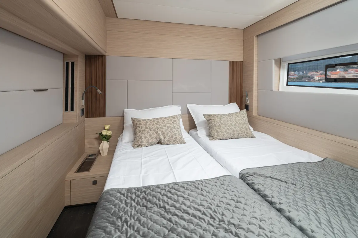 Cabin on DIAMOND DIVA, a Lagoon 60 catamaran at Split, Croatia