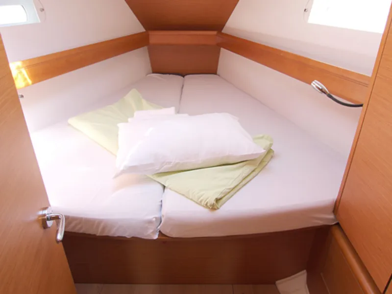 Cabin on Gaia, a Jeanneau Sun Odyssey 449 sailboat at Lavreotiki Municipal Unit, Greece