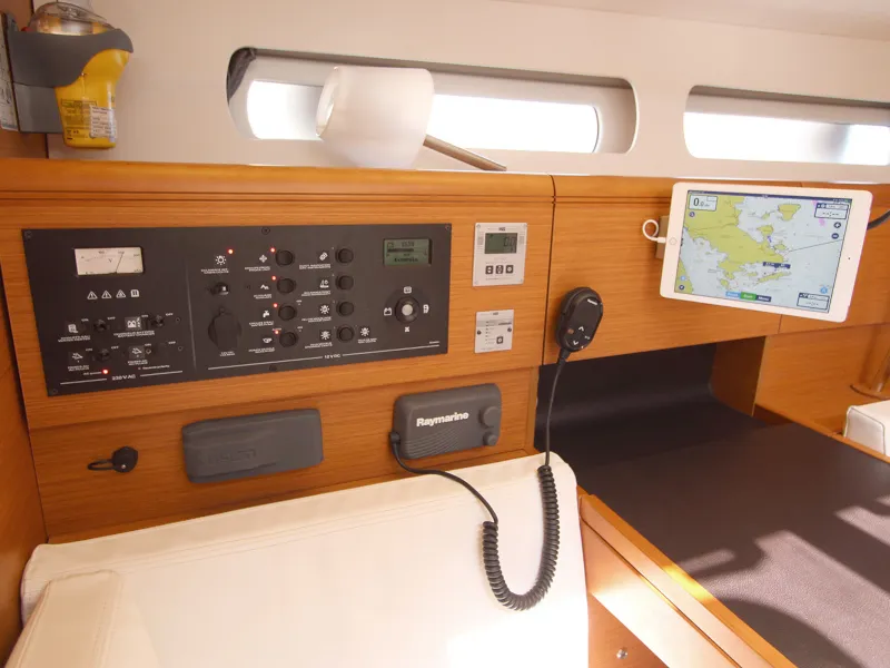 Gaia, a Jeanneau Sun Odyssey 449 sailboat at Lavreotiki Municipal Unit, Greece