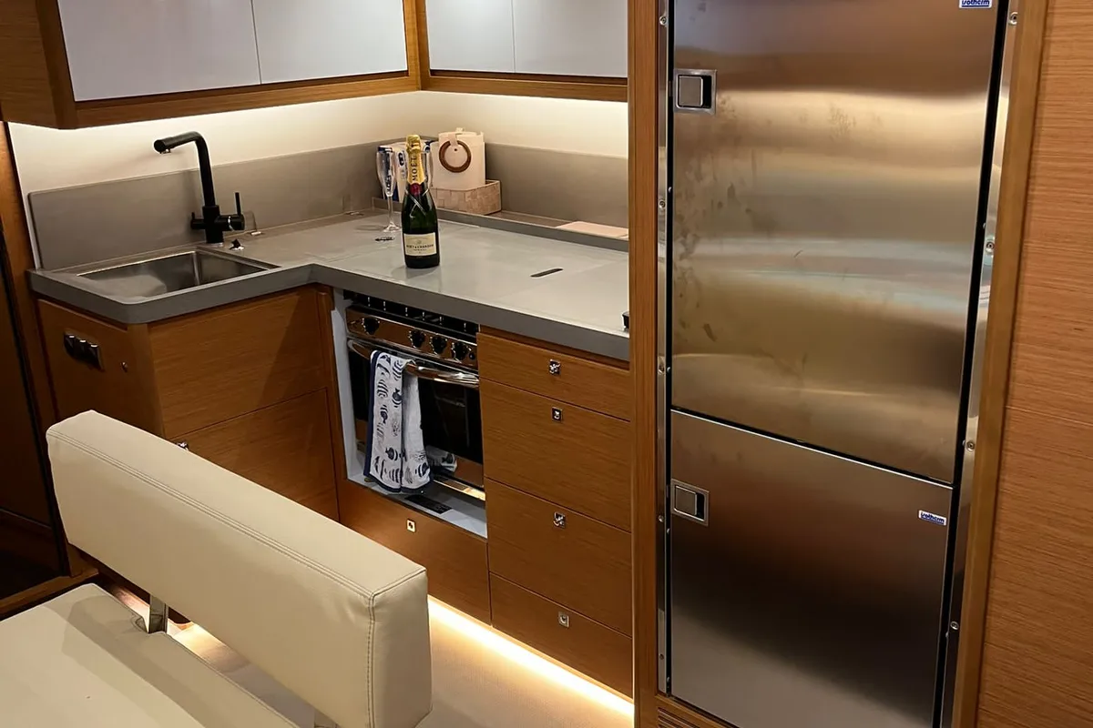 Galley of Sama 1, a Dufour 470 sailboat at Palermo, Italy