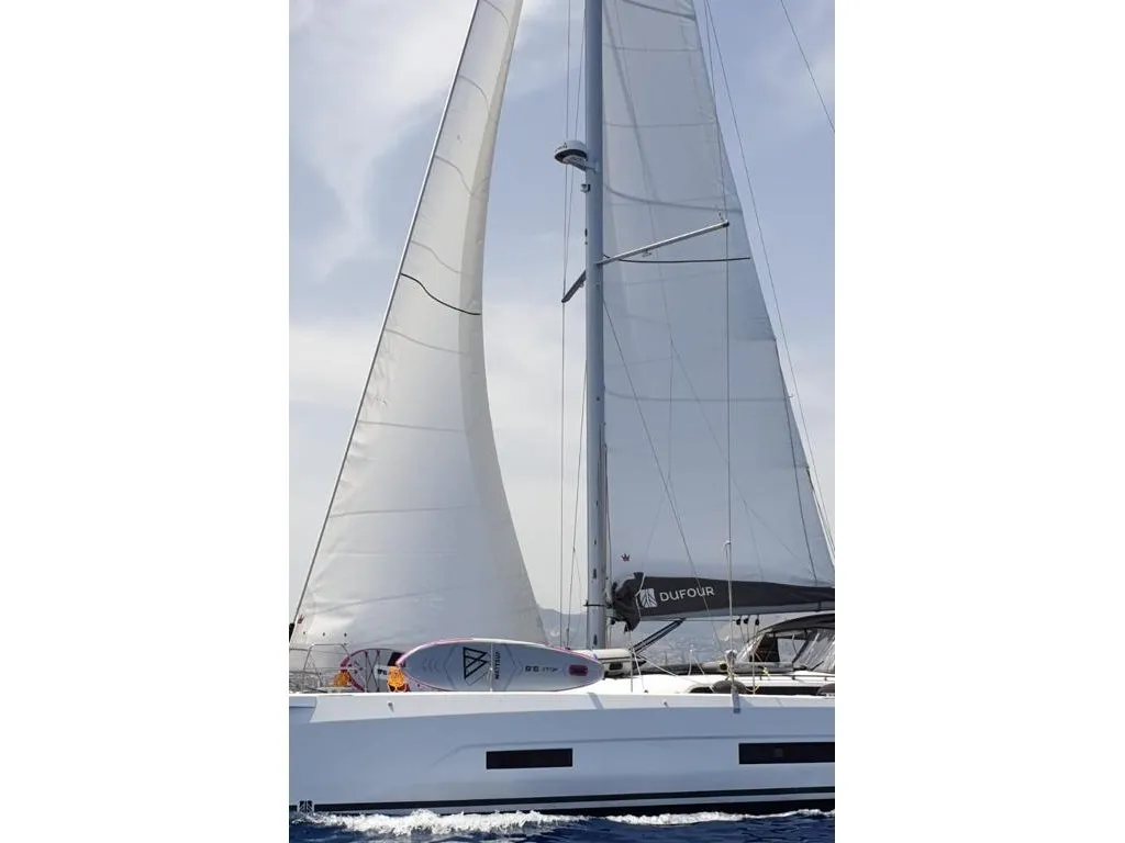 Exterior view of Sama 1, a Dufour 470 sailboat at Palermo, Italy