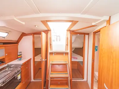 Galley of Tria S, a Hanse 430 sailboat at Kos, Greece