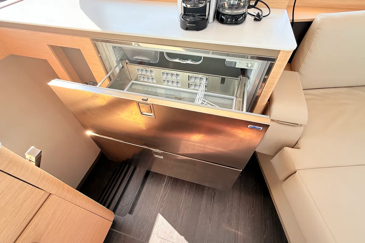 Galley of Lucky Fox, a Fountaine Pajot Aura 51 catamaran at Općina Sukošan, Croatia