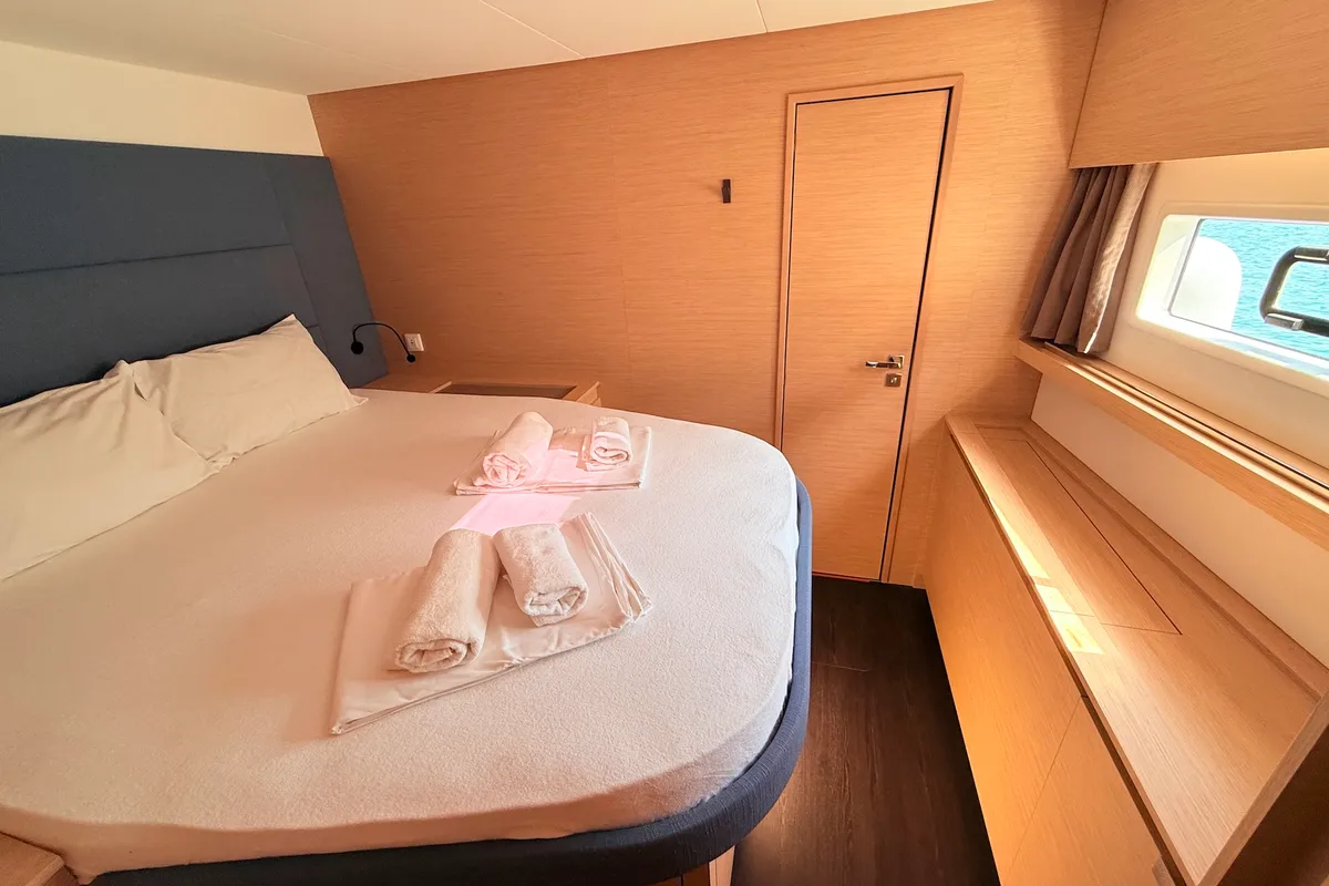 Cabin on Lucky Fox, a Fountaine Pajot Aura 51 catamaran at Općina Sukošan, Croatia