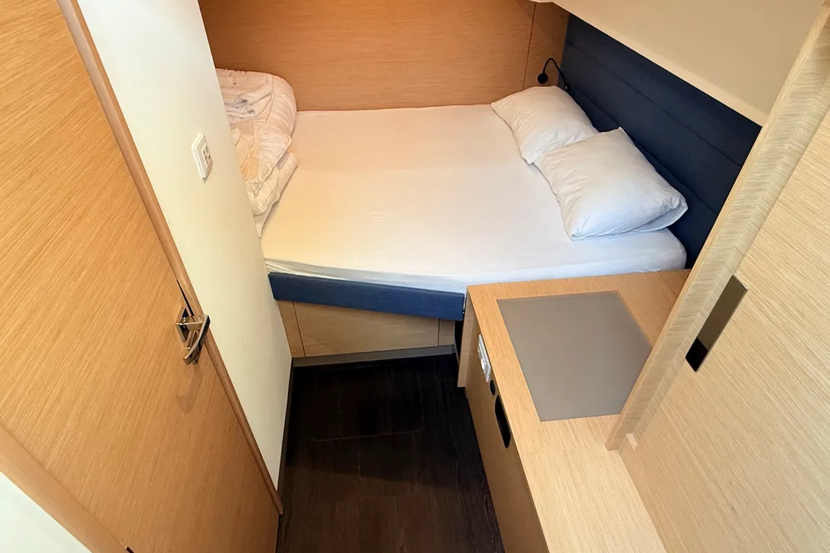 Cabin on Lucky Fox, a Fountaine Pajot Aura 51 catamaran at Općina Sukošan, Croatia