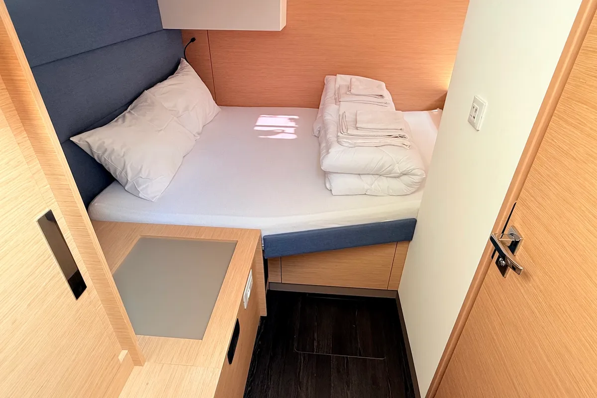 Cabin on Lucky Fox, a Fountaine Pajot Aura 51 catamaran at Općina Sukošan, Croatia
