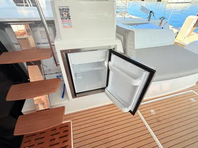 Deck of Lucky Fox, a Fountaine Pajot Aura 51 catamaran at Općina Sukošan, Croatia