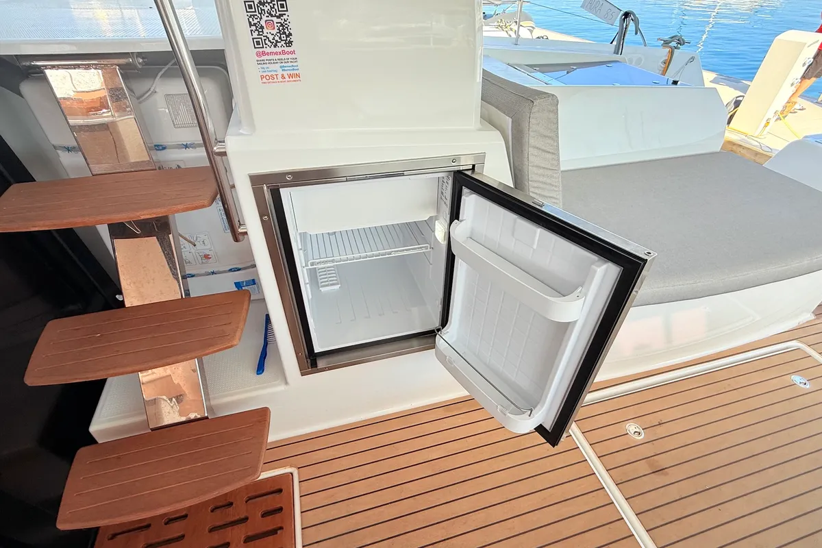Deck of Lucky Fox, a Fountaine Pajot Aura 51 catamaran at Općina Sukošan, Croatia