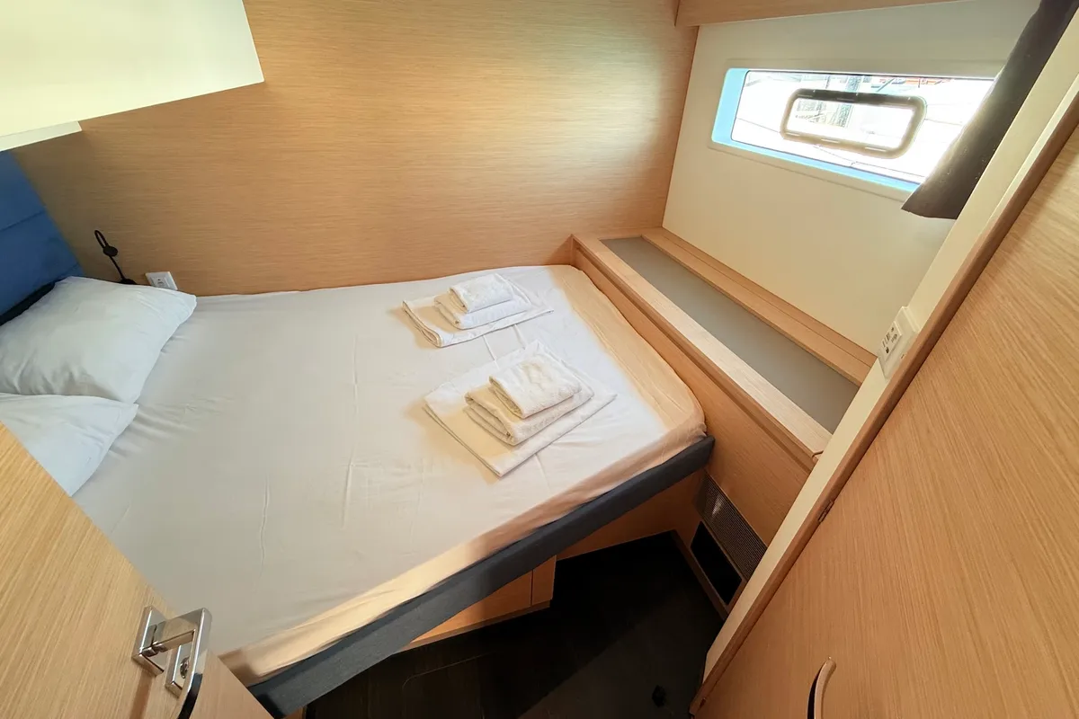 Cabin on Lucky Fox, a Fountaine Pajot Aura 51 catamaran at Općina Sukošan, Croatia