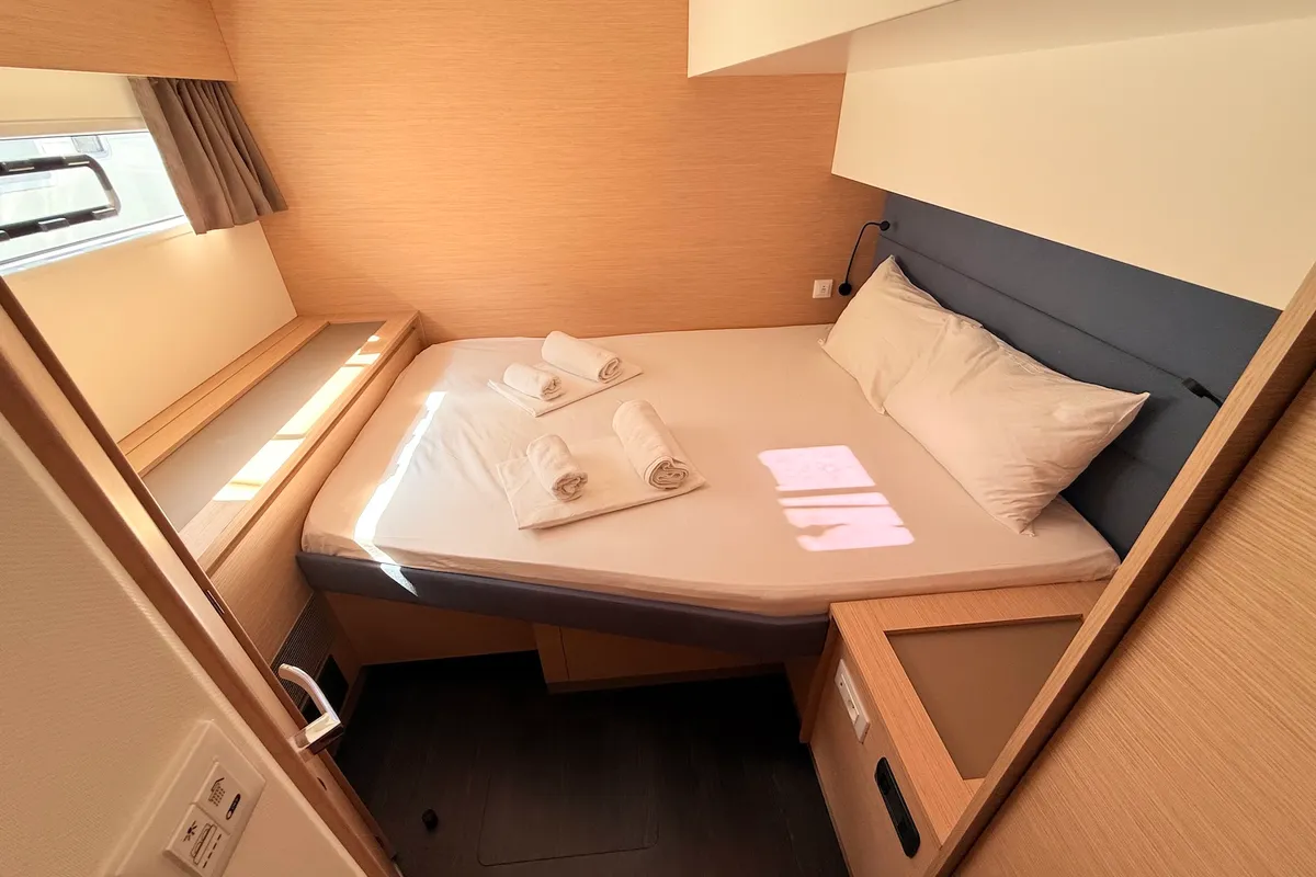 Cabin on Lucky Fox, a Fountaine Pajot Aura 51 catamaran at Općina Sukošan, Croatia